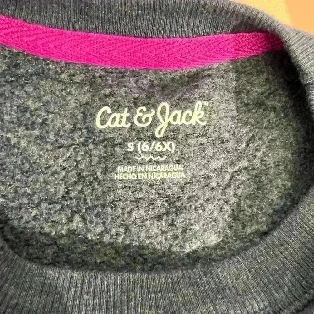 Cat & Jack Unicorn Print Crew Neck Sweatshirt Girl Small Blue Fleece Long Sleeve